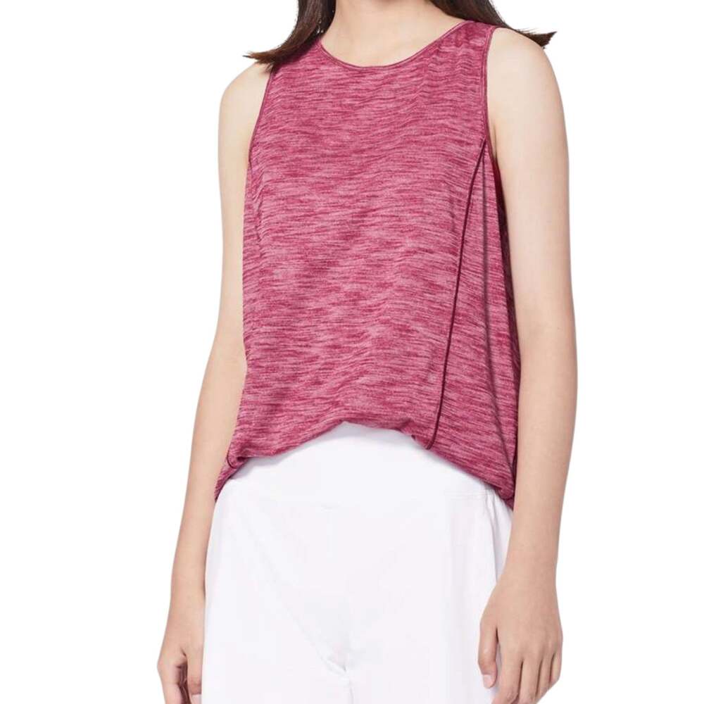 LULULEMON ATHLETICA Low Key Tank 'Silver In Heathered Ruby Red Size 6